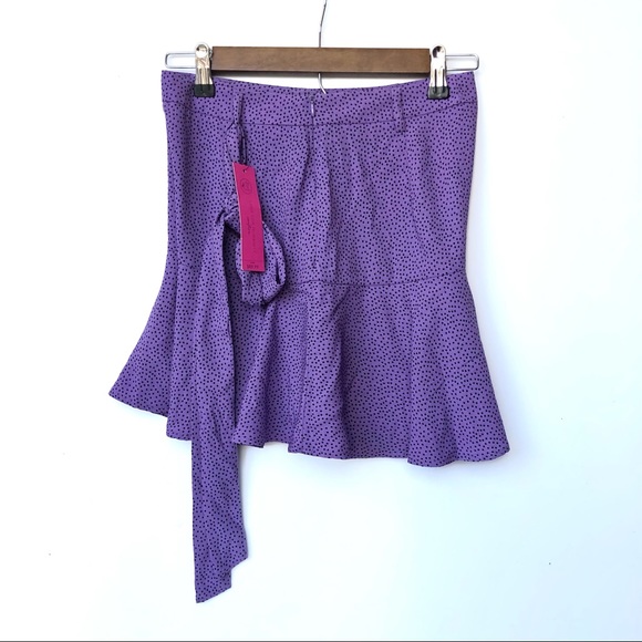 NWT Love For Humanity Couture Polka Dot Belted Ruffle Mini Skort - Picture 2 of 5